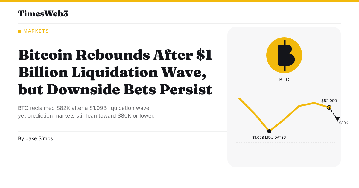 Bitcoin Rebounds After $1 Billion Liquidation Wave, but Downside Bets Persist